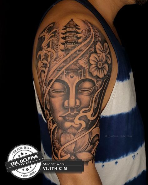 Thailand Buddha Tattoo, Buddha With Lotus Tattoo, Meditating Buddha Tattoo, Lotus Buddha Tattoo, Buhhda Tattoo, Japanese Buddha Tattoo, Happy Buddha Tattoo, Kerala Tattoo, Buddha Symbol Tattoo