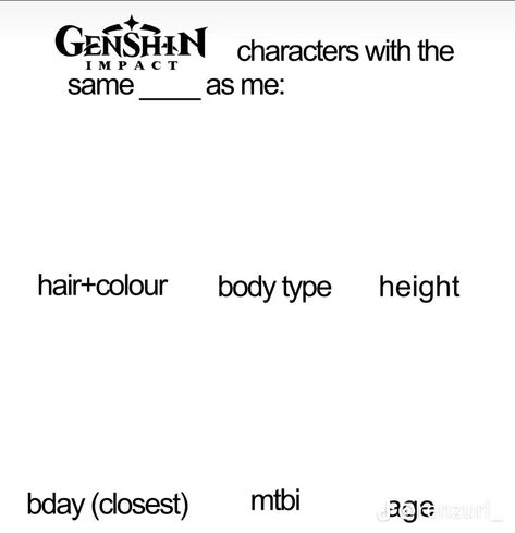 Genshin Template, Character Sheet Template, Genshin Characters, Meme Template, Character Sheet, Art Challenge, Genshin Impact, Body Types, Hair Color