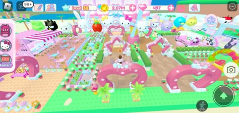 Hello Kitty Cafe Outdoor Ideas, My Hello Kitty Cafe Roblox Ideas Outside, My Hello Kitty Cafe Roblox Ideas Outdoor, Hello Kitty Cafe Roblox Design, Roblox Hello Kitty Cafe, Hello Kitty Cafe Roblox Ideas, Roblox Cafe, Hello Kitty Restaurant, Roblox Decor