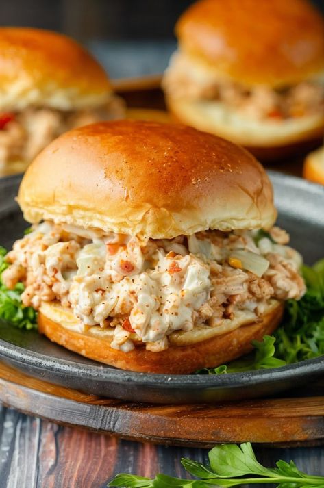 Elevate your weeknight menu with these irresistible Chicken Alfredo Sloppy Joes! Creamy, cheesy, and ready in 30 minutes. Perfect comfort food twist! #EasyDinner #ComfortFood #ChickenRecipes #Alfredo #SloppyJoes 30 Minute Dinners, Honey Garlic Sauce, Sloppy Joes Recipe, Pizza Burgers, Baked Mac N Cheese, Beef Chili, Baked Pork Chops, Baked Pork, Egg Sandwiches