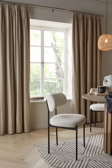 Dark Beige Curtains, Beige Paint Colors, Pencil Pleat Curtains, Beige Curtains, Beige Paint, Pleat Curtains, Thermal Curtains, Pleated Curtains, Cotton Curtains