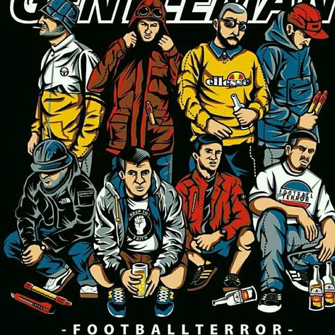 Casual Football Hooligans Art, Ultras Football Design, Football Casual Clothing, Music Silhouette, Casual Football, Ultra Casual, Football Artwork, Adidas Art, Football Drawing