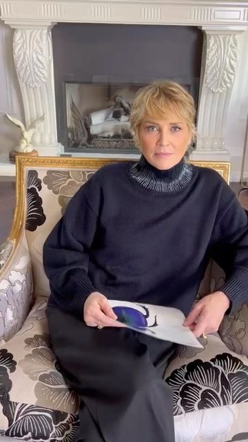 Sharon Stone, Fashion Nails, Turtle Neck, Hollywood, Stone, Hair, On Instagram, Fashion Tips, Instagram