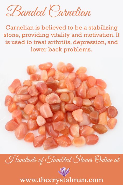 Carnelian Crystal Meaning, Birthstones Chart, Crystal Aesthetics, Carnelian Meaning, Banded Carnelian, Deep Orange Color, Stone Meanings, Crystal Seashells, Stone Energy