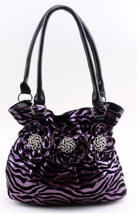 Purple Mcbling, Mcbling Fashion, Purple Zebra, Trashy Y2k, Best Purses, Purse Styles, Cute Purses, Purse Accessories, Black Rhinestone