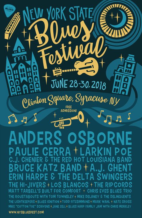 Festival Lineup Poster, Lineup Poster, Festival Poster Design, Festival Lineup, Larkin Poe, Festive Poster, Joe Bonamassa, Blues Festival, Vip Tickets