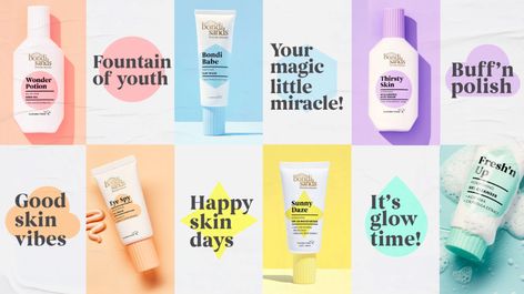 Skincare Branding, Bondi Sands, Cosmetic Packaging Design, Skin Care Packaging, Skincare Packaging, Happy Skin, Skin Care Brands, A4 Poster, Beauty Packaging