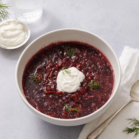 Borscht Soup Beef Broth Soup, Beet Borscht, Homemade Soup Recipes, Borscht Recipe, Cheesy Broccoli Soup, Borscht Soup, Broth Soup, Leavenworth Washington, Chicken Noodle Recipes