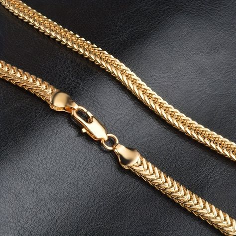 Faster shipping. Better service Necklace Chain Types, Gold Snake Chain, Cuban Link Chain Necklaces, 18k Gold Chain, Gold Chains For Men, Unisex Necklace, Fashion Jewelry Sets, Trendy Necklaces, Yellow Gold Chain