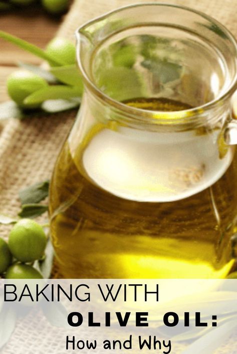 Tips and tricks for baking with olive oil. You can substitute olive oil for butter and other oils in baked goods, learn how here. Baking With Olive Oil, Baking A Cake, Bake A Cake, Olive Oil Recipes, Nothing Bundt Cakes, Canned Fruit, Olive Oil Cake, Crisp Recipe, No Bake Treats