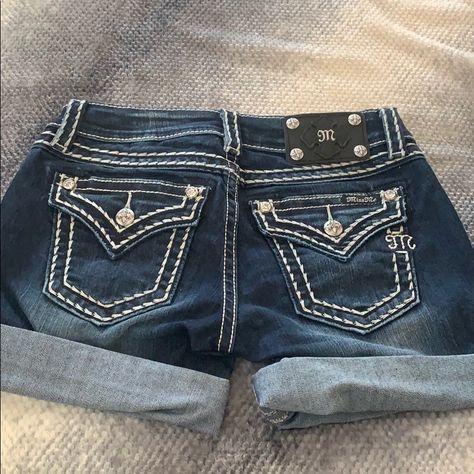 Miss Me Shorts. Size 26. Never Worn Nwt Jean Shorts With Designs, Miss Me Jean Shorts, Clothes For Women Summer, Spiderman Outfit, Cute Jean Shorts, Cute Outfits With Shorts, Miss Mes, Cool Shorts, 2000s Clothes