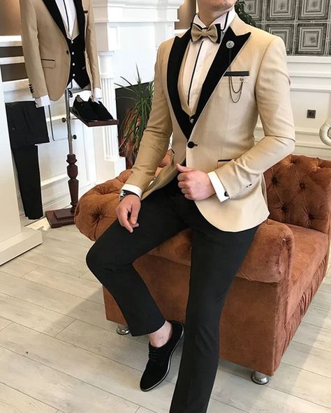 Champagne Tuxedo, Mens Evening Wear, Tuxedo Suit For Men, Tan Suit Jacket, Groom's Suit, Black Suit Men, Tan Suit, Sherwani For Men