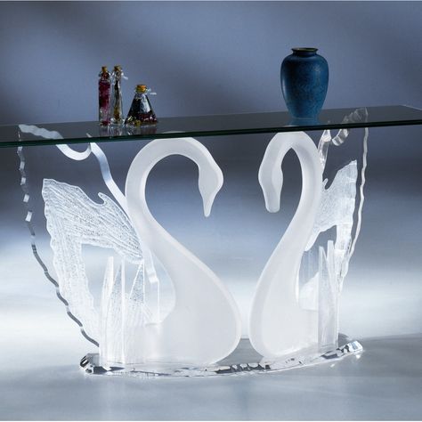 Swan Sofa, Acrylic Console Table, Table Acrylic, Lucite Furniture, Furniture Acrylic, Contemporary Bedroom Design, Entry Furniture, Acrylic Coffee Table, Acrylic Furniture