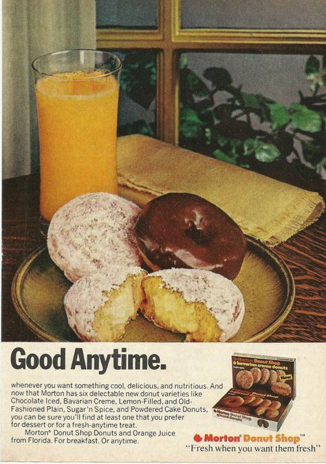 Magazine Writing, 1970s Food, Florida Orange Juice, Night Theme, Pics Vintage, Retro Food, Florida Oranges, Lemon Filling, Vintage Food