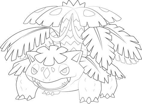 Mega Venusaur Line-art by Alcadeas1 Pokemon Venusaur, Pokemon Mega, Monster Truck Coloring Pages, Mega Pokemon, Pokemon Charizard, Mega Evolution, Truck Coloring Pages, Mandalas Drawing, Pokemon Coloring Pages