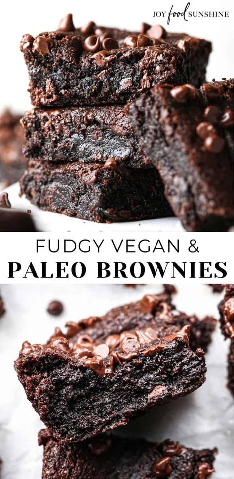 This Fudgy Paleo Brownies recipe is the best! This heathy dessert recipe is ready in 15 minutes flat and makes the best paleo brownies ever! Clean Eating Brownies, Whole 30 Dessert, Paleo Brownies, Dairy Free Brownies, Vegan Brownies, Paleo Recipes Dessert, Vegan Brownie, Paleo Chocolate, Best Brownies