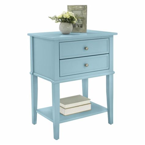 Ameriwood Home Franklin 2 Drawer Accent Table | Hayneedle Minimalist Cottage Decor, Modern End Tables, Side Table With Storage, Console And Sofa Tables, Blue Rooms, End Tables With Storage, Low Shelves, Bedroom Night Stands, Essential Items