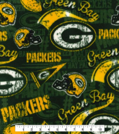 Green Bay Packers Fleece Fabric -Retro, Green Packers, Fleece Tie Blankets, Stadium Blankets, Tie Blankets, Sewing Fleece, Nfl Packers, Nfl Green Bay, Silk Touch, Joann Fabrics