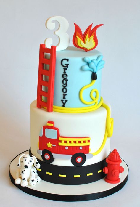 Firetruck Cake, Hope's Sweet Cakes | Edible Works of Art Fireman Birthday Cake, Cake Fireman, Fireman Sam Birthday Cake, Firefighter Birthday Cakes, Fireman Sam Cake, Fire Engine Cake, Fire Engine Birthday, Fire Fighter Cake, Fireman Cake