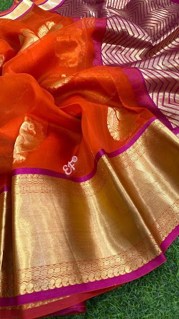 Rekha Saree, Kanchi Organza Sarees, Saree Bandhani, Fish Gallery, Latest Silk Sarees, Kanjivaram Sarees Silk, Cutwork Blouse, New Saree Designs, Saree Blouse Neck Designs