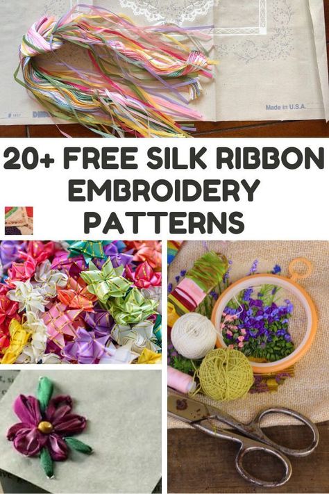 Ribbon Embroidery Patterns Free, Silk Ribbon Embroidery Patterns Free, Ribbon Embroidery Designs Pattern, Ribbon Embroidery Tutorial Step By Step, Hand Embroidery Designs Free, Ribbon Work Embroidery, Ribbon Embroidery Designs, Embroidery On Silk, Silk Ribbon Embroidery Tutorial