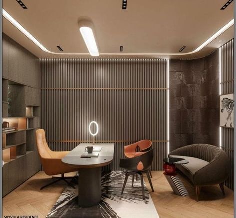 Single Office Design, Realty Office Design, Office Interior Wall Design, Luxury Office Cabin Design, Small Executive Office Design, Small Executive Office, Office Cabin Design Interior Small, Small Office Cabin, Small Office Cabin Design