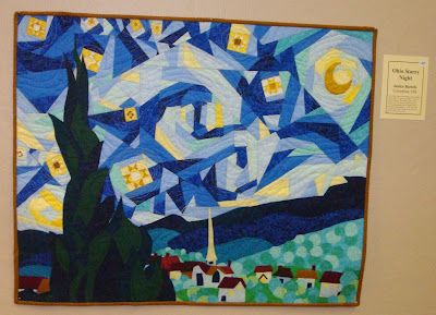 Van Gogh Quilt Patterns, Starry Night Quilt, Boat Quilt, Starry Night Art, Paper Art Sculpture, Classroom Art Projects, The Quilt Show, Collage Art Projects, Quilt Show