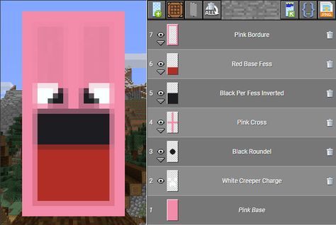 Banners Minecraft, Mc Banner, Minecraft Banner Patterns, Screaming Face, Banner Patterns, Minecraft Hacks, Banner Art, Minecraft Banner, Minecraft Banner Designs