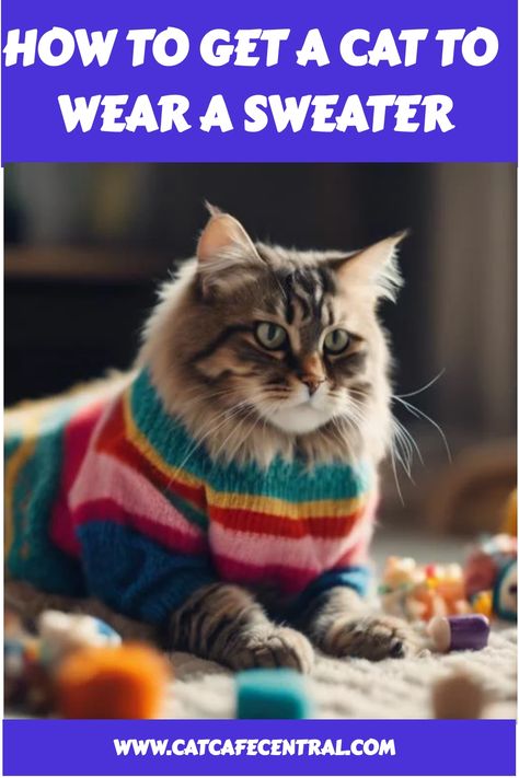 😺🧥 Learn the purr-fect trick to get your cat to wear a sweater! #CatFashion #CuteKitties #DIY How To Crochet A Cat Sweater, Diy Cat Sweater, Toxic Plants For Cats, Cat Skin, Diy Cat Toys, Cat Body, Adoption Stories, Russian Blue Cat, Knitted Cat