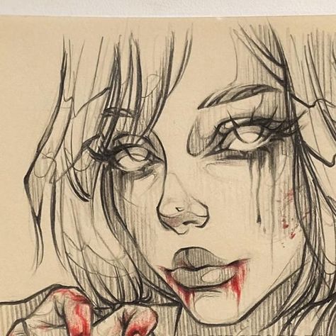 VICTORIA ART | ARTIST on Instagram: "Mood: 🥀🩸💔 Inspiration: unknown reference from Pinterest (help to find it if you know) P.S. I feel good! It’s just a sketch :3 🌙Support me on PATREON: Victorriaart (or link in bio) • step by step, tutorial videos, timelaps videos, shoutouts and more . . . #sketch #sketching #sketchart #sketchbook #sketchbookdrawing #artwork #artoftheday #artofdrawingg #artstagram #скетч #скетчбук #скетчи #скетчинг #портреткарандашом #художник #портретназаказ #illustratio Victoria Sketch, Victoria Art, Pinterest Help, Pretty Pics, Sketches Simple, Art Drawings Sketches Creative, Sketchbook Drawing, Sketchbook Art Inspiration, Art Drawings Sketches Simple