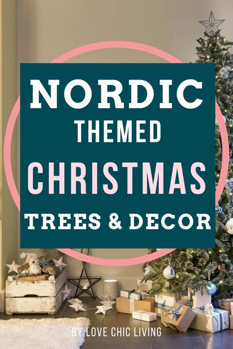 Are you going for a nordic style Christmas tree this year? In this post, we'll talk about the perfect decor for a Scandinavian Christmas. Themed Christmas tree styling will be a popular Christmas trends this year with people looking to do something unique and Nordic Christmas tree themes will be included in that list. Read more to find out how to style these unusual Christmas trees with modern Christmas tree designs | Nordic Christmas Scandinavian style guide by Love Chic Living Nordic Christmas Scandinavian Style, Christmas Tree Styling, Christmas Guest Room, Nordic Style Christmas, Nordic Christmas Tree, Themed Christmas Tree Ideas, Scandinavian Christmas Tree, Christmas Scandinavian Style, Nordic Christmas Decorations