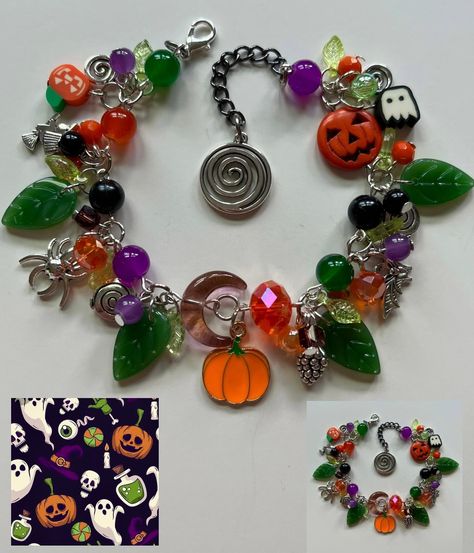 Halloween & Moon Bracelets pt4! 🎃🌑🌙✨ • *the moth moon one is my fav teheehee* • How to purchase? linked in bio, depop, vinted, or dm me to order! • ( i do not place orders from dms, i only take orders from depop or vinted due to cheaper shipping prices) • • • #bracelet #handmade #halloween #beaded #beadedjewelry #pumpkin #pumpkinspice #sunflowers #orangebeads #blackbeads #purplebeads #smallbusiness #jewelry #greenbeads #halloweenjewelry #beadjewelry #witchaesthetic #moon #charms #beadsjewelr... Halloween Bracelet Ideas, Silly Art, W.i.t.c.h Aesthetic, The Moth, Halloween Bracelet, Halloween Moon, Moon Bracelet, Bead Charms Diy, Glass Beaded Bracelets