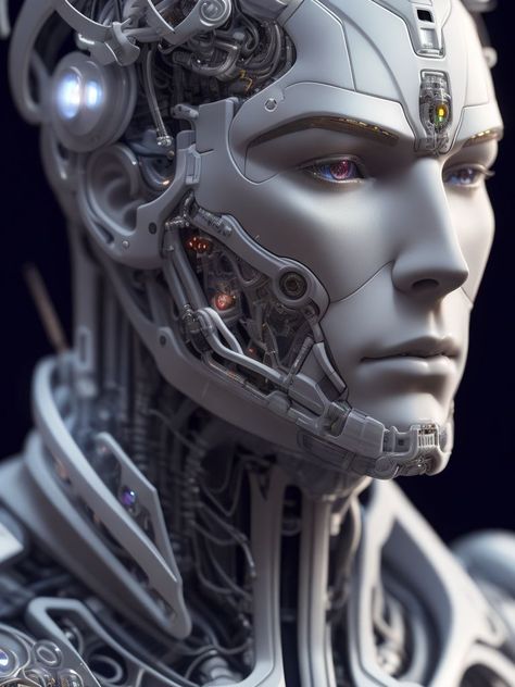 Male Robotic Face Cyborgs Art, Android Robot, Futuristic Robot, Humanoid Robot, Arte Robot, Fantasy Props, Futuristic Style, Innovative Ideas, Futuristic Art