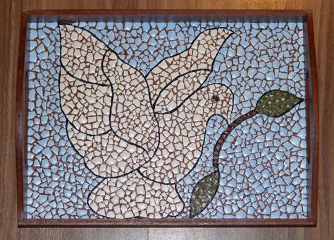 Egg Shell Mosaic - Dove Egg Shell Art Eggshell Mosaic, Egg Mosaic Art Eggshell, Egg Shell Mosaic Art Ideas, Egg Shell Crafts, Egg Shell Mosaic, Egg Mosaic, Eggshell Mosaic, Shell Drawing, Egg Shell Art