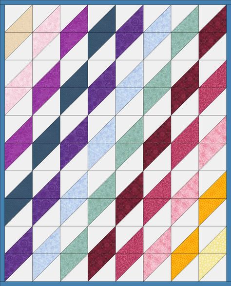 Solid Fabric Quilts, Half Square Triangle Quilts Pattern, Patchwork Quilting Designs, Fat Quarter Quilt Pattern, Triangle Quilt Pattern, Modern Quilt Blocks, Big Block Quilts, Quilting Designs Patterns, Half Square Triangle Quilts