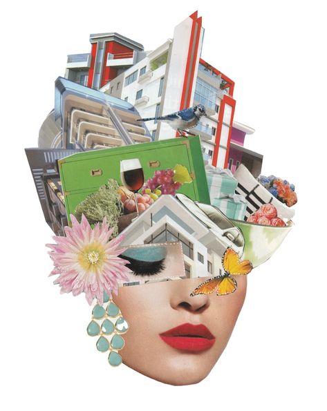 Fragments Portraits, Narrative Collage, Magazine Collage Art, Collage Simple, Collage Portraits, Face Collage, Mind Art, Magazine Pages, Magazine Clippings