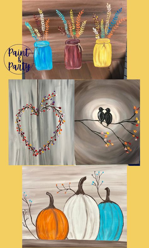 Thanksgiving Paintings On Canvas Easy Step By Step, Easy Fall Canvas Painting Ideas, Fall Canvas Painting Ideas Easy Diy Step By Step, Easy Fall Canvas Painting For Beginners, Fall Diy Painting Canvas, Directed Painting, Cute Fall Paintings On Canvas Easy, Paintings Easy Canvas, Side Money Ideas