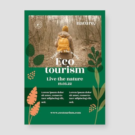 Flat design ecotourism poster template | Free Vector #Freepik #freevector #travelling-poster #eco-tourism #holiday-poster #vacation-poster Ecotourism Poster, Eco Poster Design, Job Poster, Eco Tourism, Poster Template Free, Holiday Poster, Poster Template, Vector Photo, Flat Design