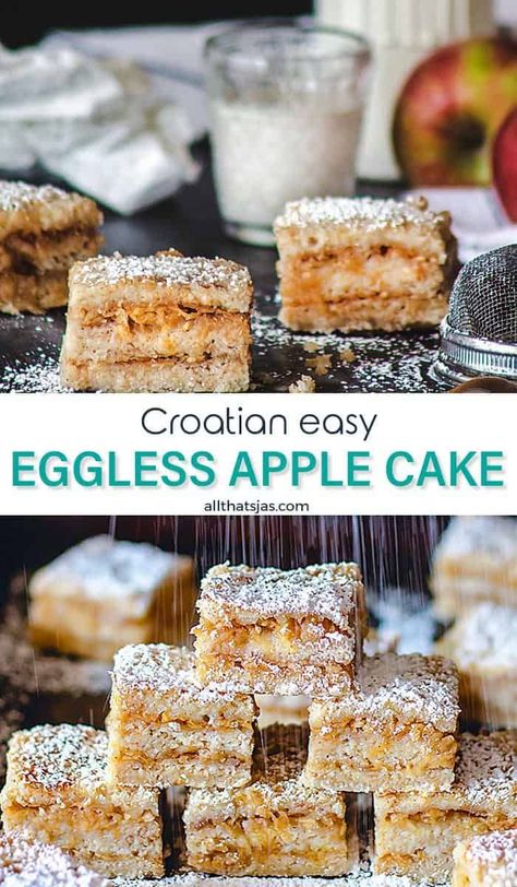 Croatian Apple Cake, Croatian Cake Recipes, Croatian Desserts, Spoon Desserts, Croation Recipes, Snickerdoodle Cake, Balkan Food, Croatian Cuisine, Macedonian Food