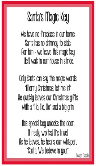 Santas magic key poem by Toni Roberts Santa Key Printable, Santa Free Printable, Magic Santa Key, Santa Magic Key, Key Printable, Santas Magic Key, Poem Template, Key Diy, Magic Santa