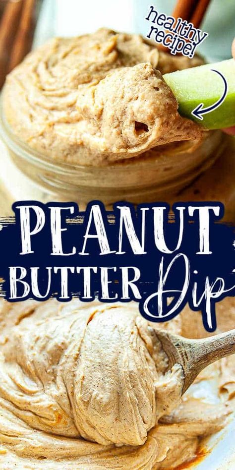 You only need a few ingredients to whip up this easy and creamy Peanut Butter Dip! Tangy Greek yogurt and a drizzle of honey make this dip perfect with apple slices, bananas, graham crackers, and vanilla wafers! #healthydips #peanutbutterrecipes Dip For Apples, Peanut Butter Yogurt Dip, Greek Yogurt And Peanut Butter, Cracker Dip, Peanut Butter Dip, Peanut Butter Yogurt, Sweet Dips, Healthy Dips, Peanut Butter Honey