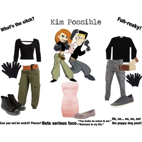 Possible and Stoppable Kim Possible Costume, Ron Stoppable, Halloween Coustumes, Holloween Costume, Cute Couple Halloween Costumes, Halloween Costume Outfits, Magic Box, Casual Cosplay, Kim Possible