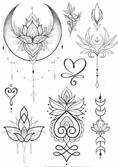 Boho Heart Tattoo, Boho Moon Tattoo, Tattoo Designs Fine Line, Spiritual Tattoos For Women, Spiritual Tattoo Designs, Tattoo Designs Minimalist, Tattoo Designs Watercolor, Colorful Tattoo Designs, Tattoo Designs Black And White