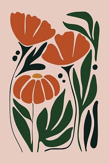 Boho Flower Art, Flower Illustration Pattern, Abstract Flowers Print, Miniature Paintings, Flower Illustration, Art Block, Miniature Painting, Diy Wall Art, Linocut