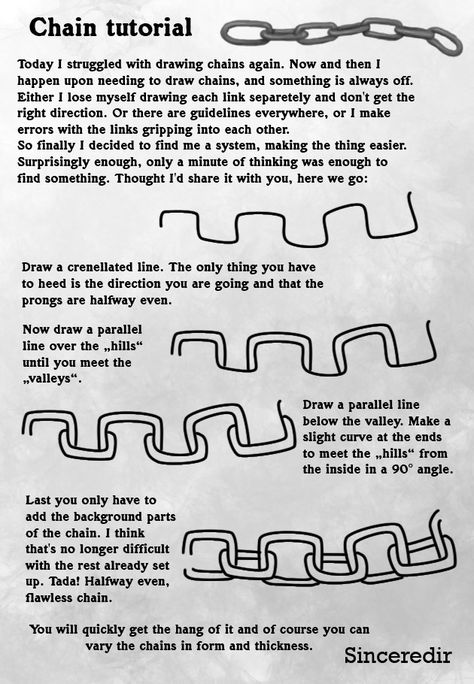 Chain Art Drawing, Chains Tutorial Drawing, Chain Drawing Reference, Drawing Chains, Chain Drawing Necklace, Chain Sketch How To Draw, Drawings Of Chains, How To Draw Chains, Doodle Characters