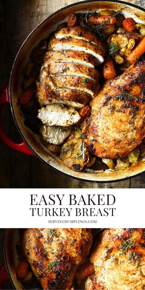 Turkey Breast Christmas Dinner, Best Oven Baked Thanksgiving Turkey, Easy Small Turkey Recipes, Baked Turkey Breast Bone In, Easy Small Thanksgiving Dinner, Turkey Breast For Thanksgiving, Thanksgiving Meal For One, Turkey Breast Tenderloin Recipes Oven, How To Cook A Moist Turkey Brest In The Oven