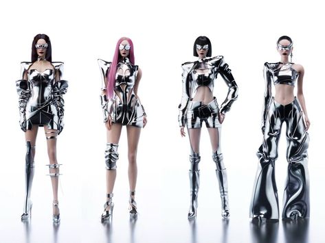 Y3k Aesthetic, Whiplash, Edgy Outfits, Mini Album, First Look, South Korean Girls, Cyberpunk, Mini Albums, Kpop Girls