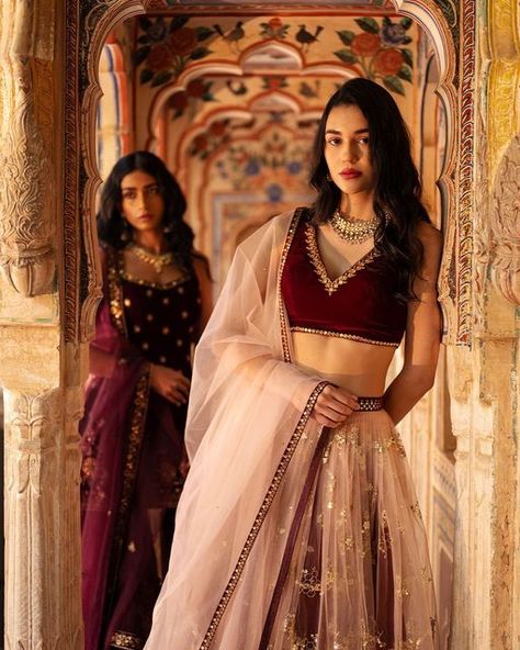 Velvet Sharara, Velvet Lehenga, Peach Aesthetic, Royalty Aesthetic, Indian Bridal Outfits, Punjabi Suits, Day For Night, Bridal Outfits, Indian Bridal