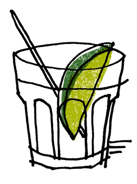 Gin and tonic Illustration Gin And Tonic Illustration, Drink Illustration Graphics, Gin Tonic Illustration, Gin Drawing, Drinking Illustration, Gin Illustration, Lime Illustration, Alanna Cavanagh, Drinks Illustration