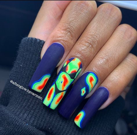 Glitch Nails, Anime Nails, Cute Nails For Fall, Nail Design Inspiration, Dope Nail Designs, July Nails, Nail Envy, Nails Desing, Square Acrylic Nails